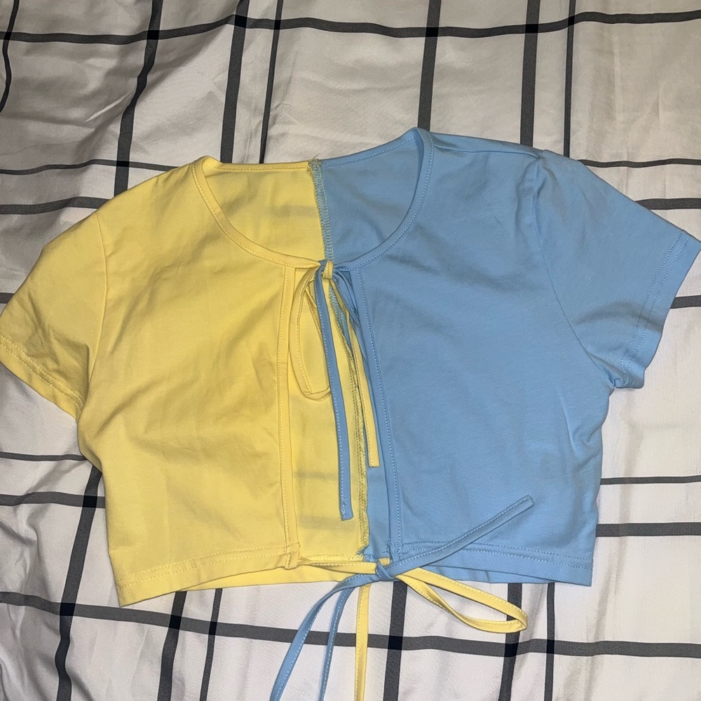 Cropped open front blouse